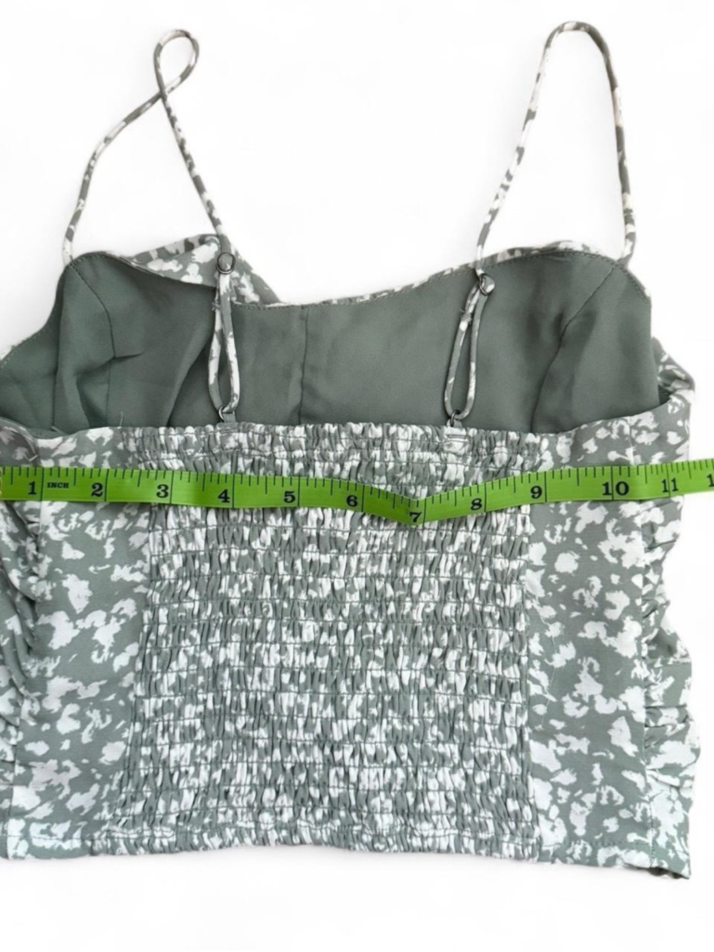 Abercrombie & Fitch Sage Green Floral Ruched Cami - Picture 4 of 7